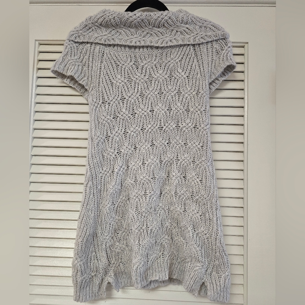 Worthington - Grey Knit Short-Sleeve Off-Shoulder Sweater Dress Tunic Top
